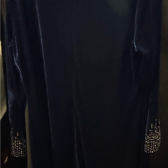 Calvin Klein Blue velvet dress with rhinestones - Picture 4 of 5